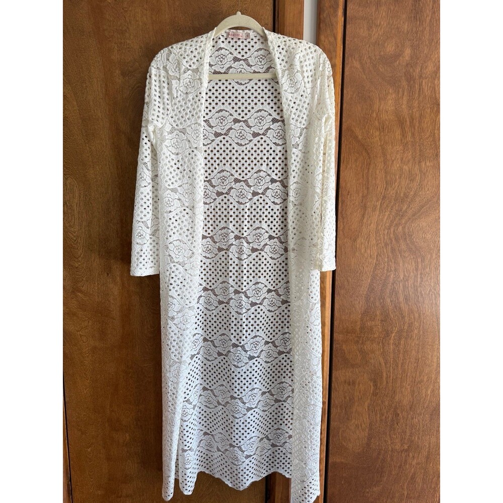 Paradise USA Long Lace Cover Up/Kimono Sz. Small